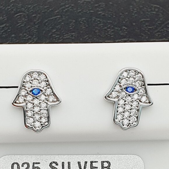 Amazon.com: SLUYNZ 925 Sterling Silver CZ Hoop Earrings  \
